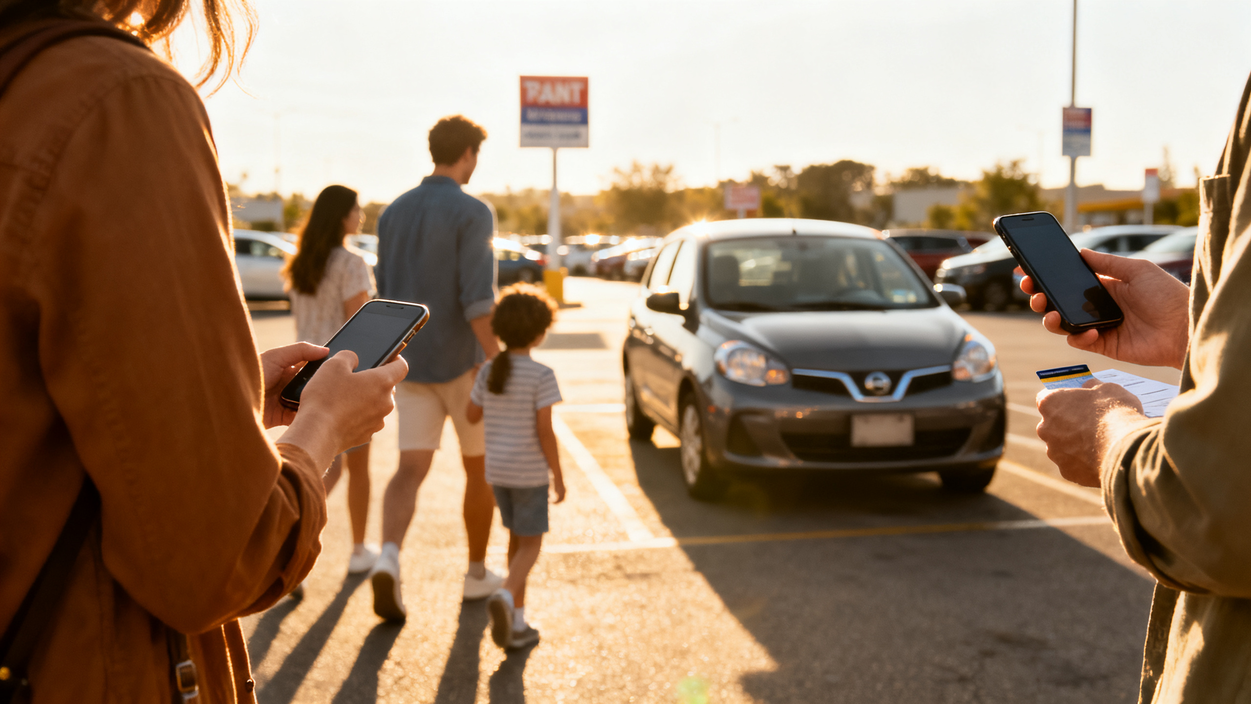 Outdoor scene illustrating Cell Phone Protection When You Pay the Bill by Card