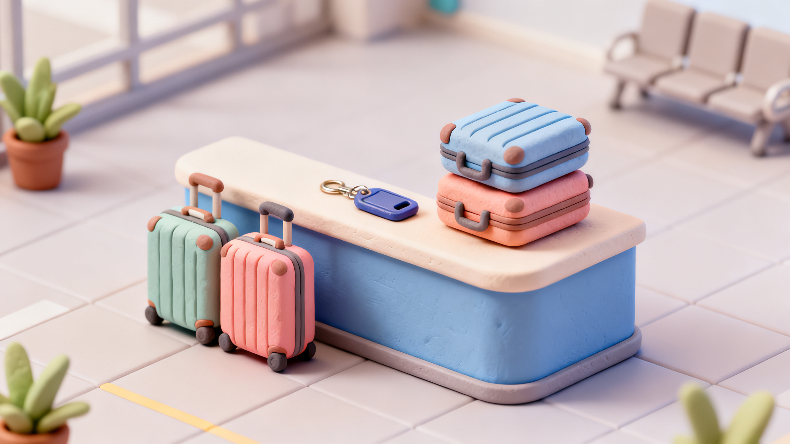 Clay diorama illustrating Stacking Card Benefits With Standalone Travel Insurance